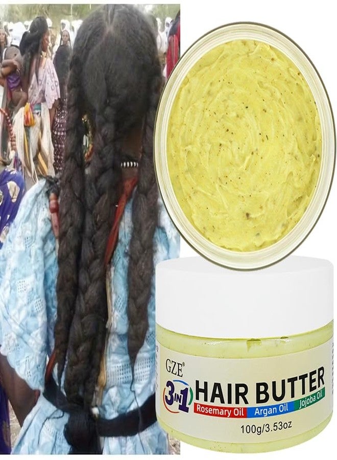 GZE 3 IN 1 Hair Growth Butter with Rosemary Oil, Argan Oil & Jojoba Oil | Intense Moisturizing & Nourishing for Dry, Damaged & Curly Hair | Revitalizing Hair Grease for Frizz Control & Shine - Image 3
